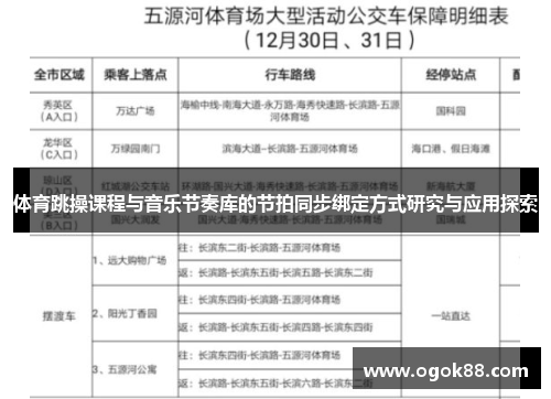 体育跳操课程与音乐节奏库的节拍同步绑定方式研究与应用探索